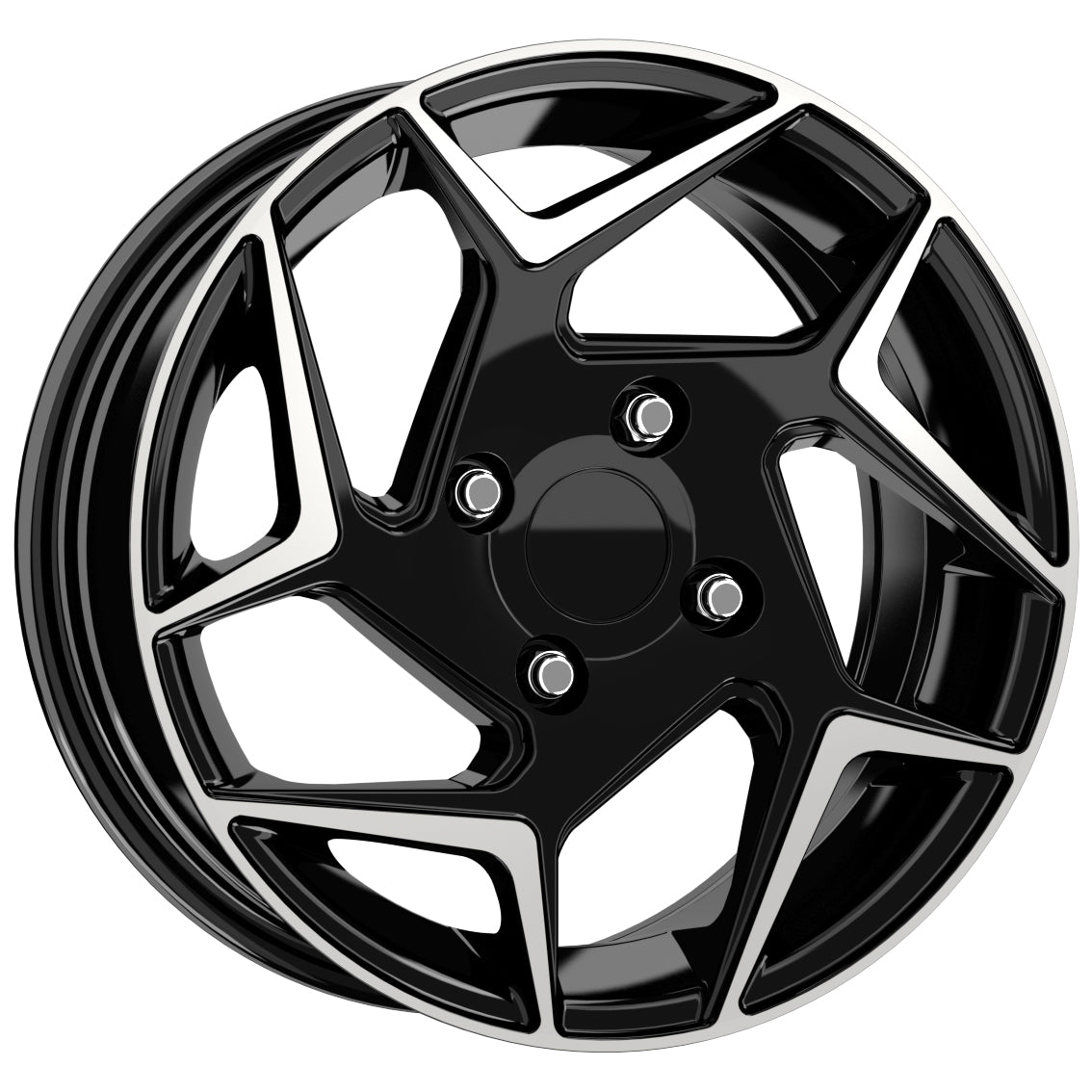 R1 Wheels 14 inç 4*100 ET35 Parlak Siyah Jant Takımı (J-336)
