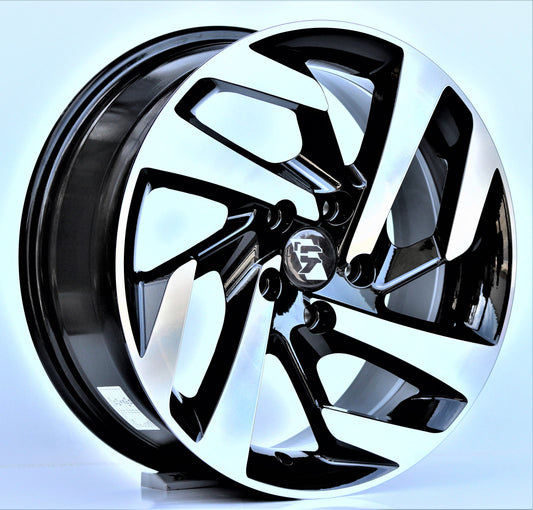 R1 Wheels 16 inç 5*114.3 ET35 Parlak Siyah Jant Takımı (J-180)