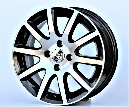 R1 Wheels 15 inç 4*100 ET35 Siyah Jant Takımı (J-259)